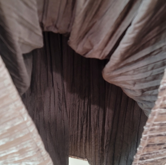 Soft Surroundings Size TL Midi Skirt Silver Pleated Velvet Tassels Gray Boho - Picture 7 of 7